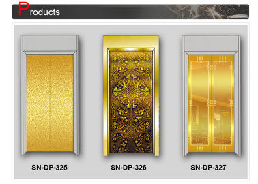 Plats d'or concaves de porte d'acier inoxydable de décoration de carlingue d'ascenseur