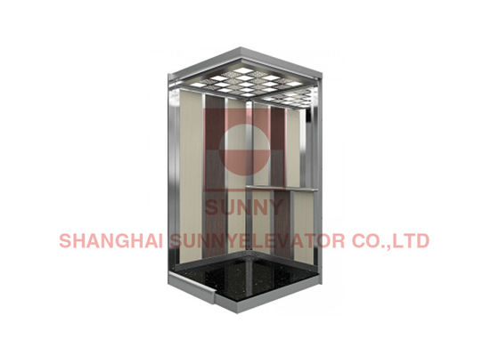 Cabine antibactérienne d'ascenseur de passager de plancher de PVC avec les murs galvanisés par 1.5mm