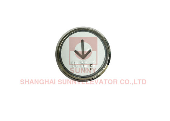 Bouton d'ascenseur avec caractères en plastique transparent en braille et épaisseur de 13 mm pour le panneau d'ascenseur