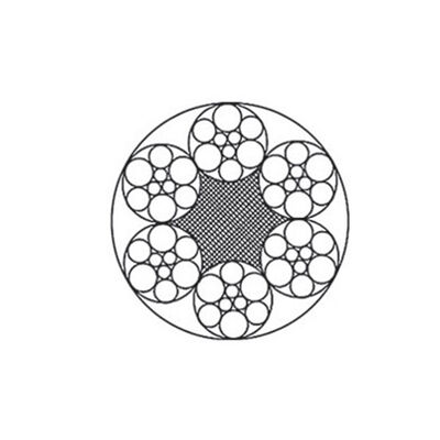 Câble en acier galvanisé 6x7+FC à 6x9W+IWR, 1,8-36 mm, 1570-1870 MPa, pour téléphériques